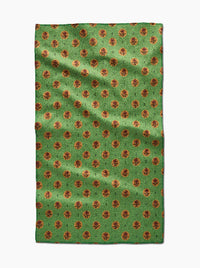 Artisanal Floral Green Tea Towel