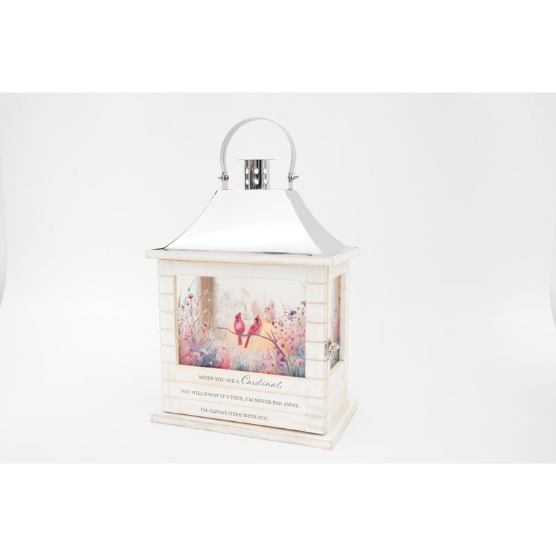 Sympathy-"Cardinal" Wooden Slat Lantern