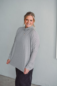 Nora Black Striped Top