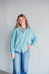 Whitney Blue Gauze Top