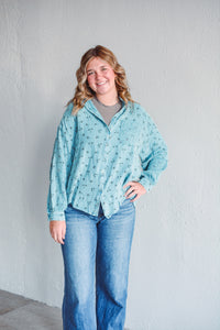 Whitney Blue Gauze Top