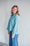 Whitney Blue Gauze Top
