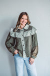 Olive Gauze Top