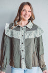 Olive Gauze Top