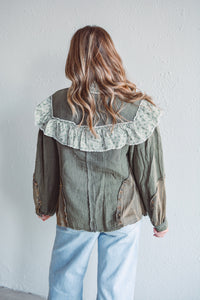 Olive Gauze Top