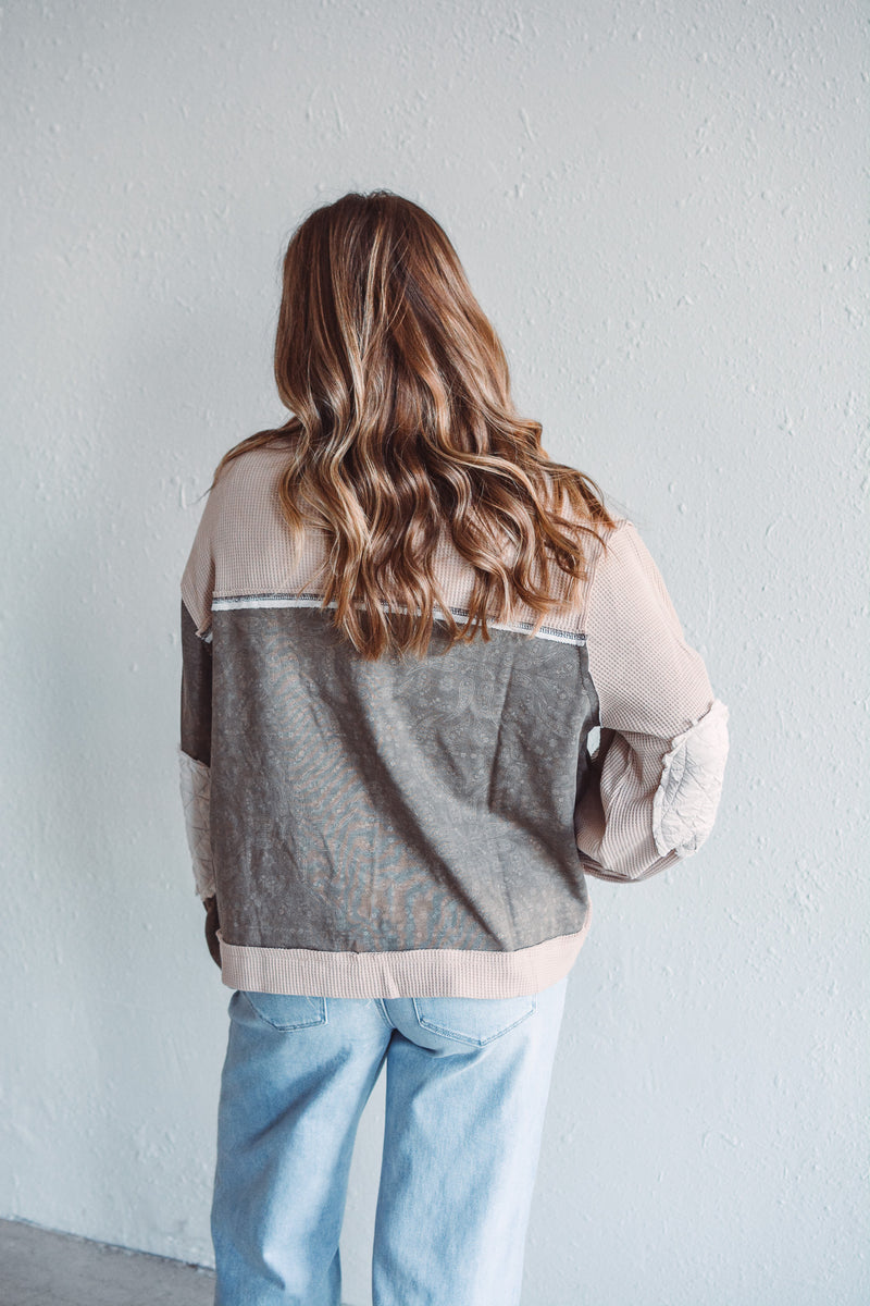 Beige Fusion Quilted Jacket