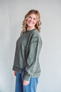 Delaware Olive Pullover