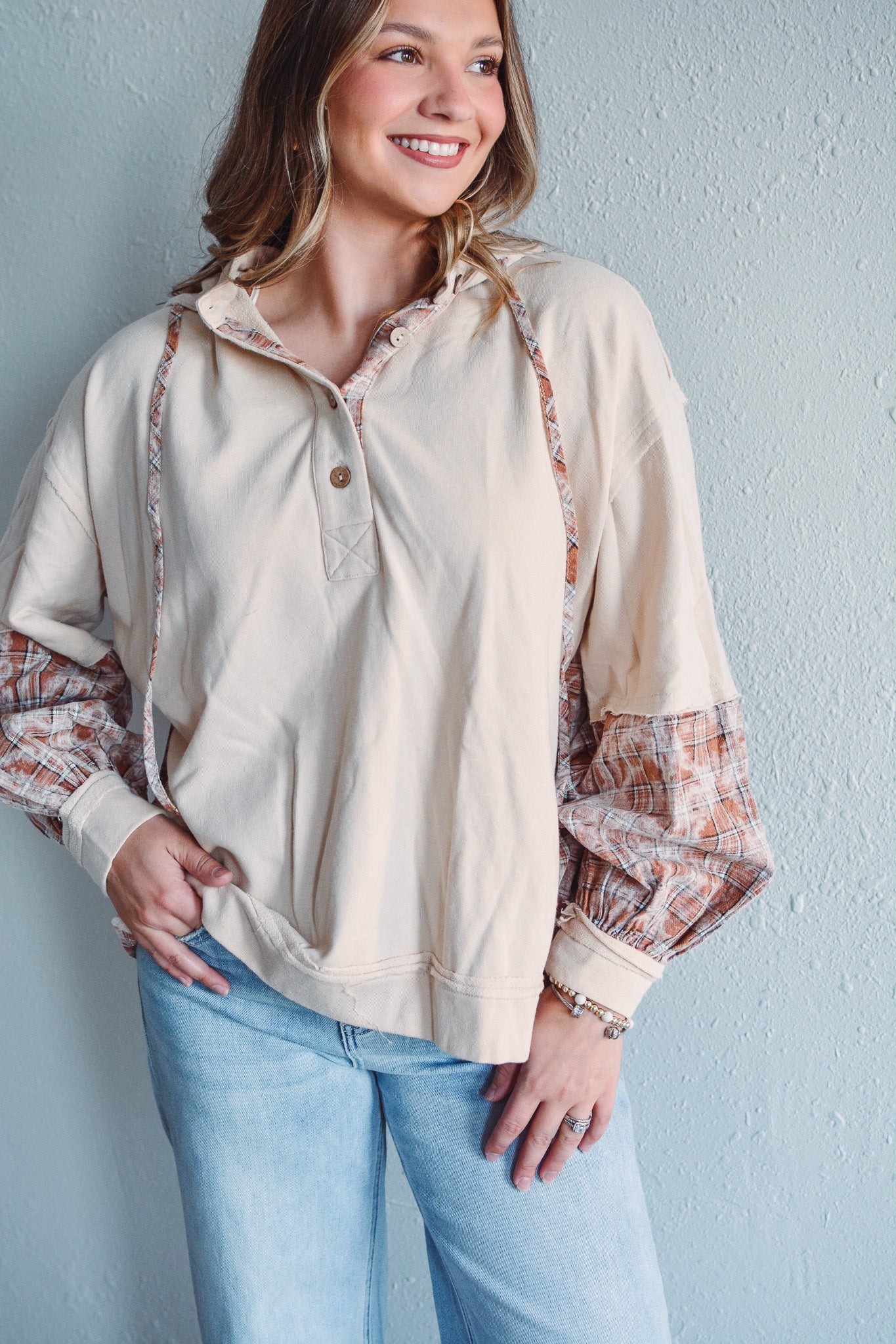 Tatum Hooded Beige Top