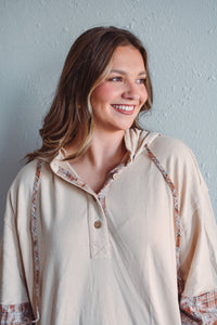 Tatum Hooded Beige Top