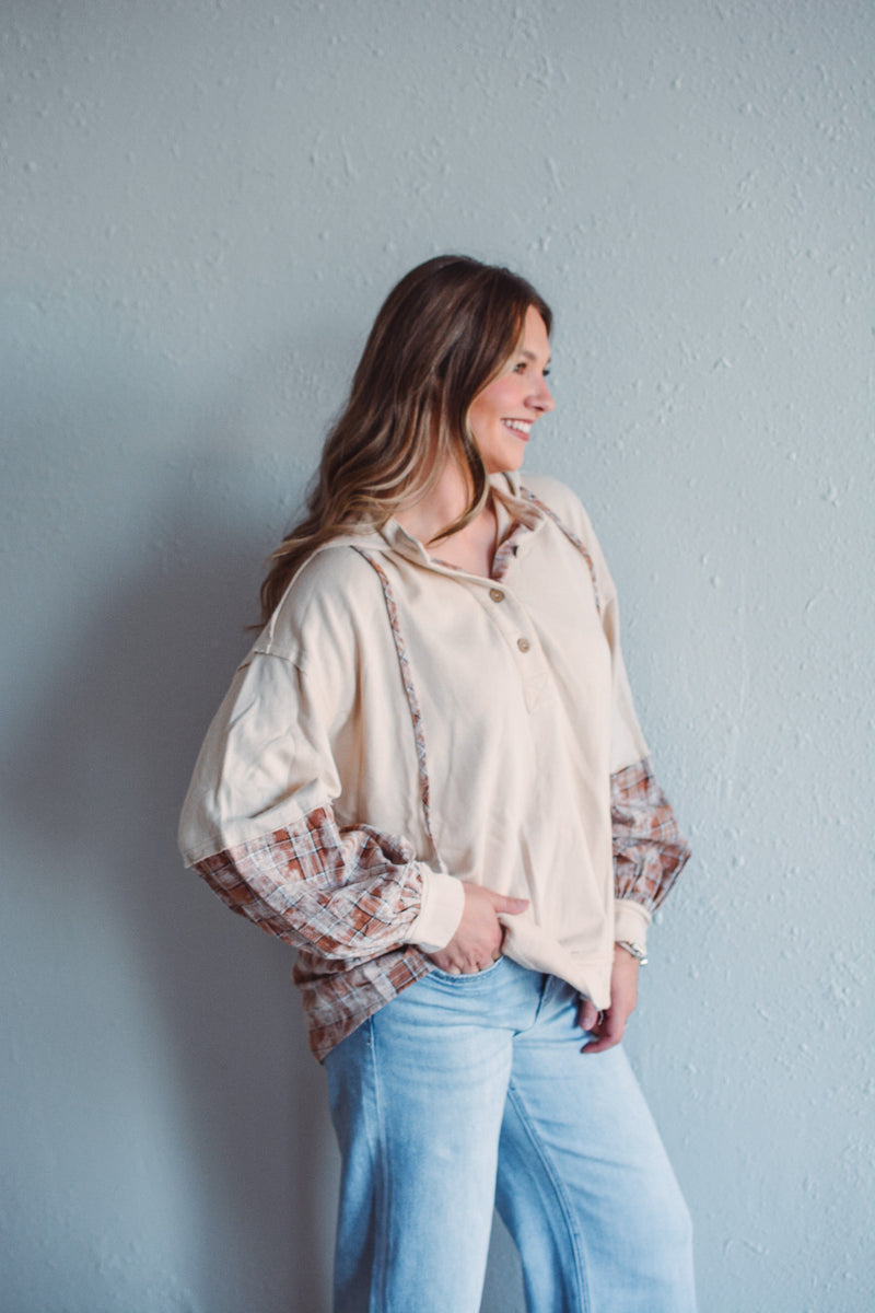 Tatum Hooded Beige Top