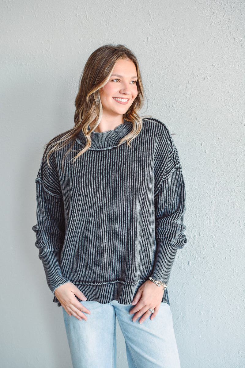 Remi Black Sweater Top
