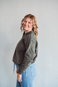 Luna Olive Half-Zip