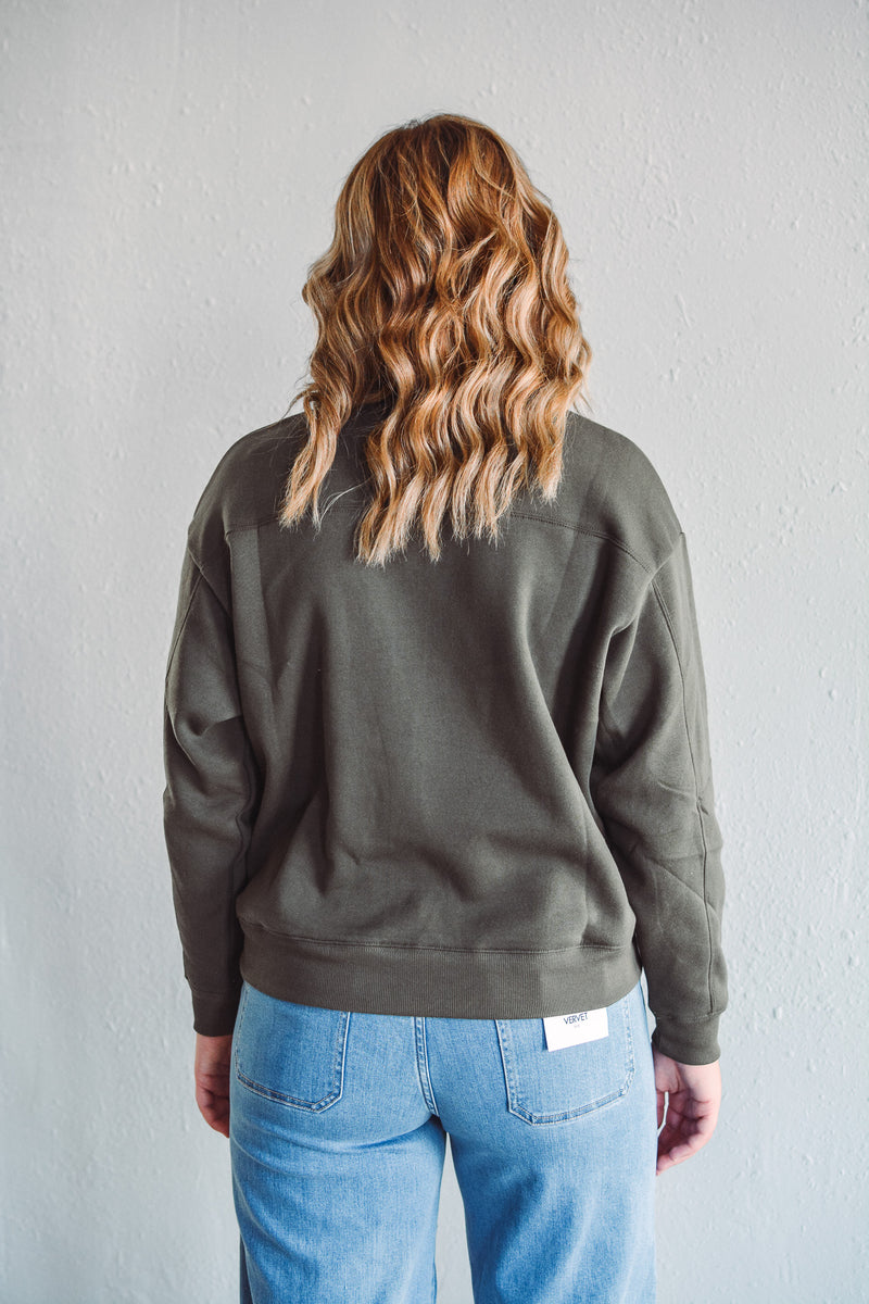 Luna Olive Half-Zip
