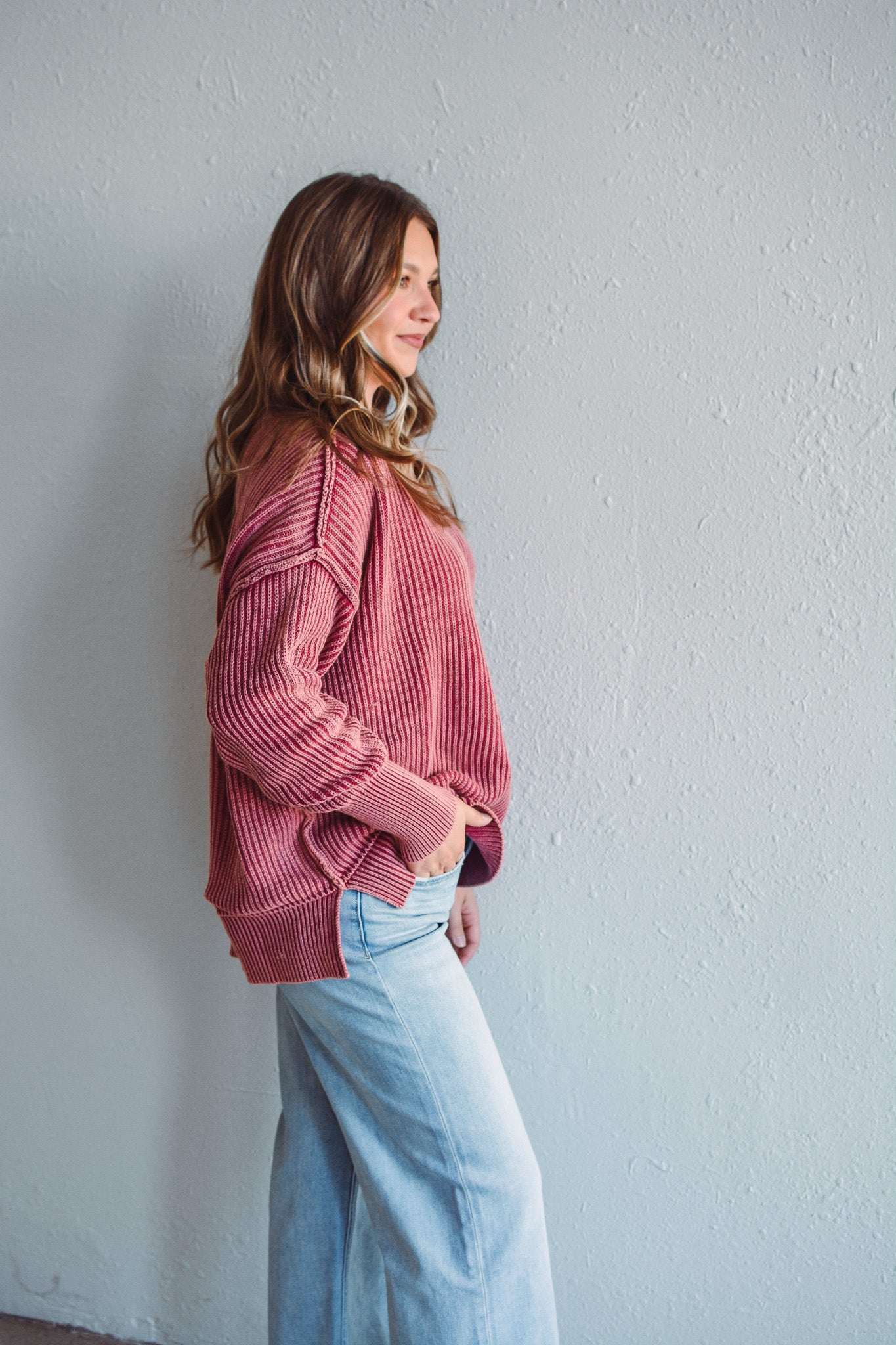 Remi Wine Sweater Top