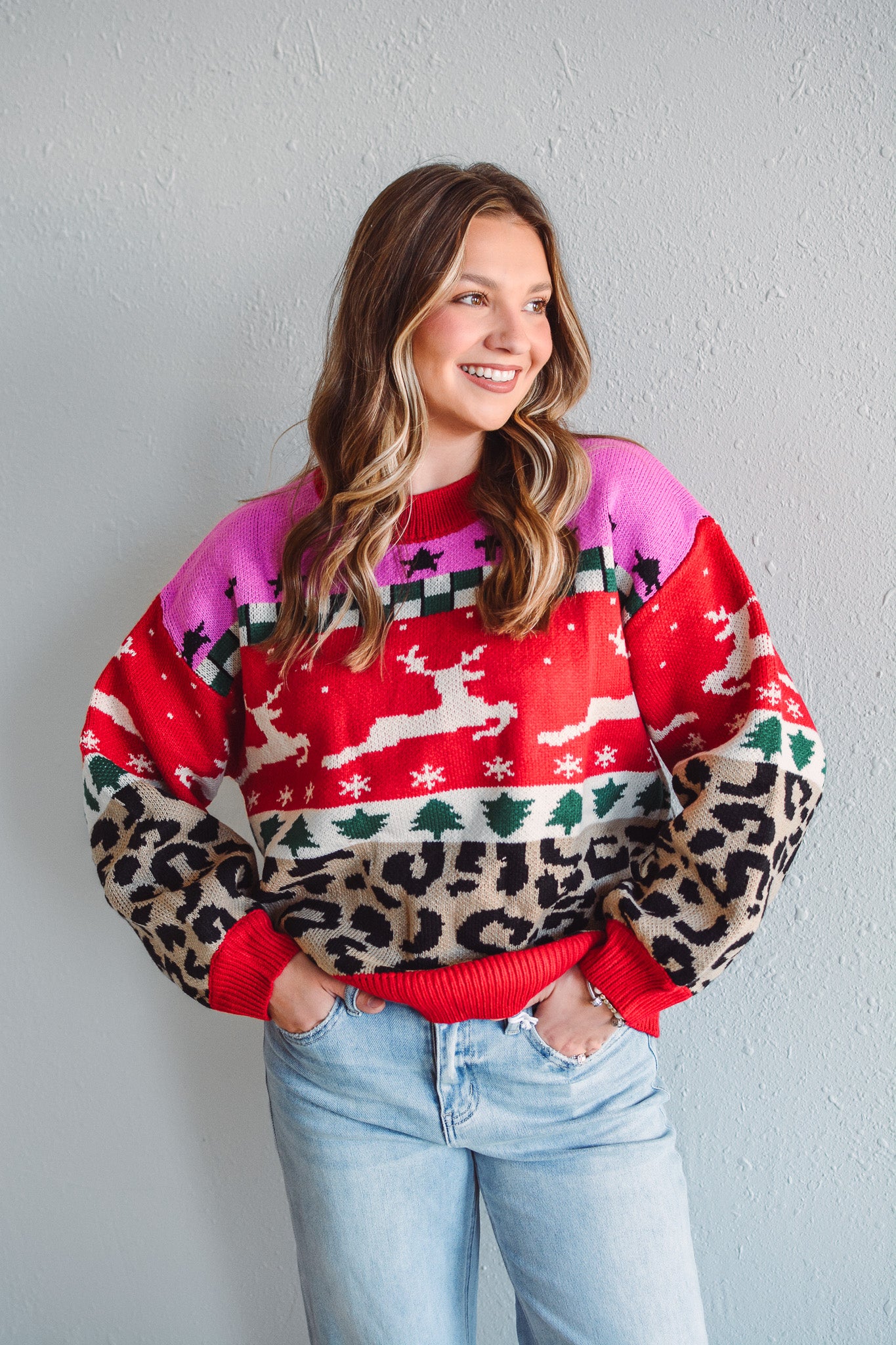 Holiday Leopard Knit