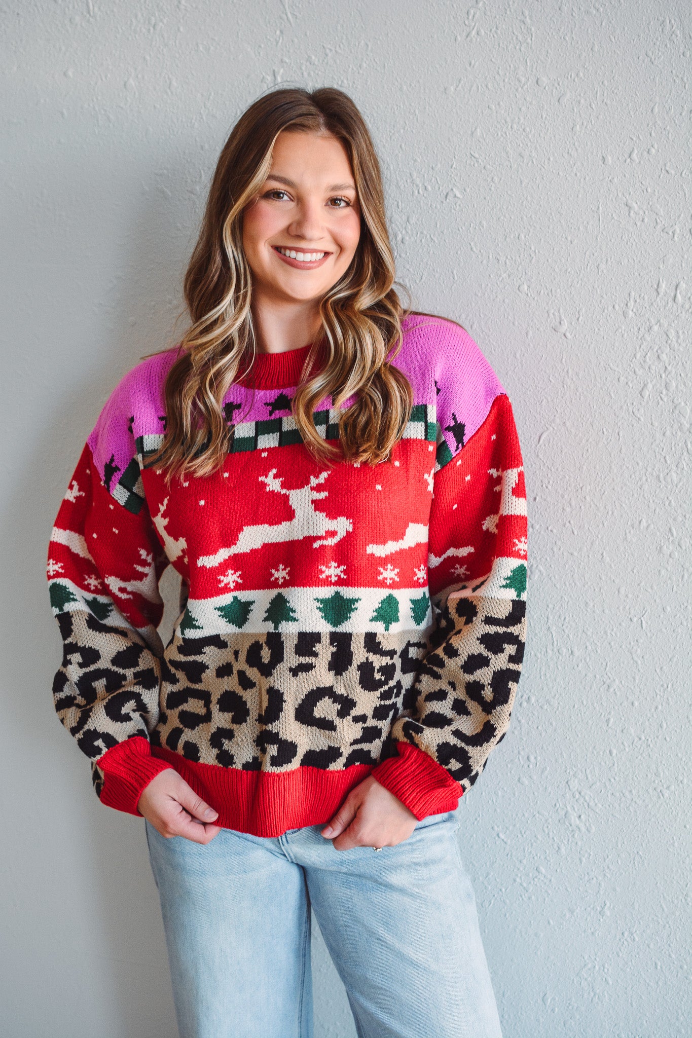 Holiday Leopard Knit