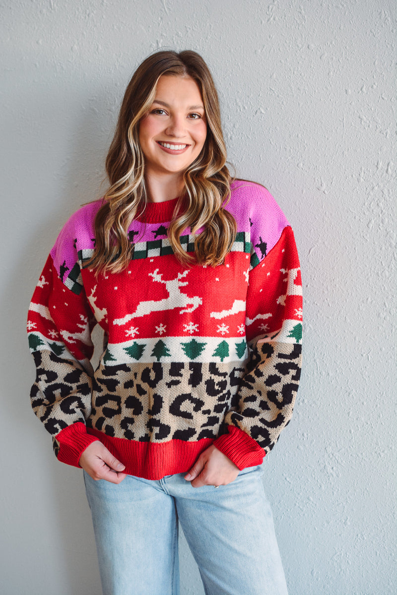 Holiday Leopard Knit
