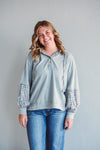 Tatum Hooded Blue Top