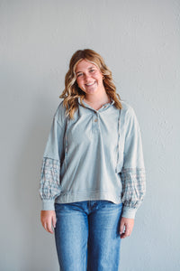 Tatum Hooded Blue Top