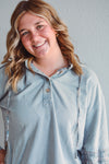 Tatum Hooded Blue Top