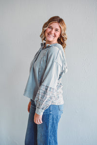 Tatum Hooded Blue Top