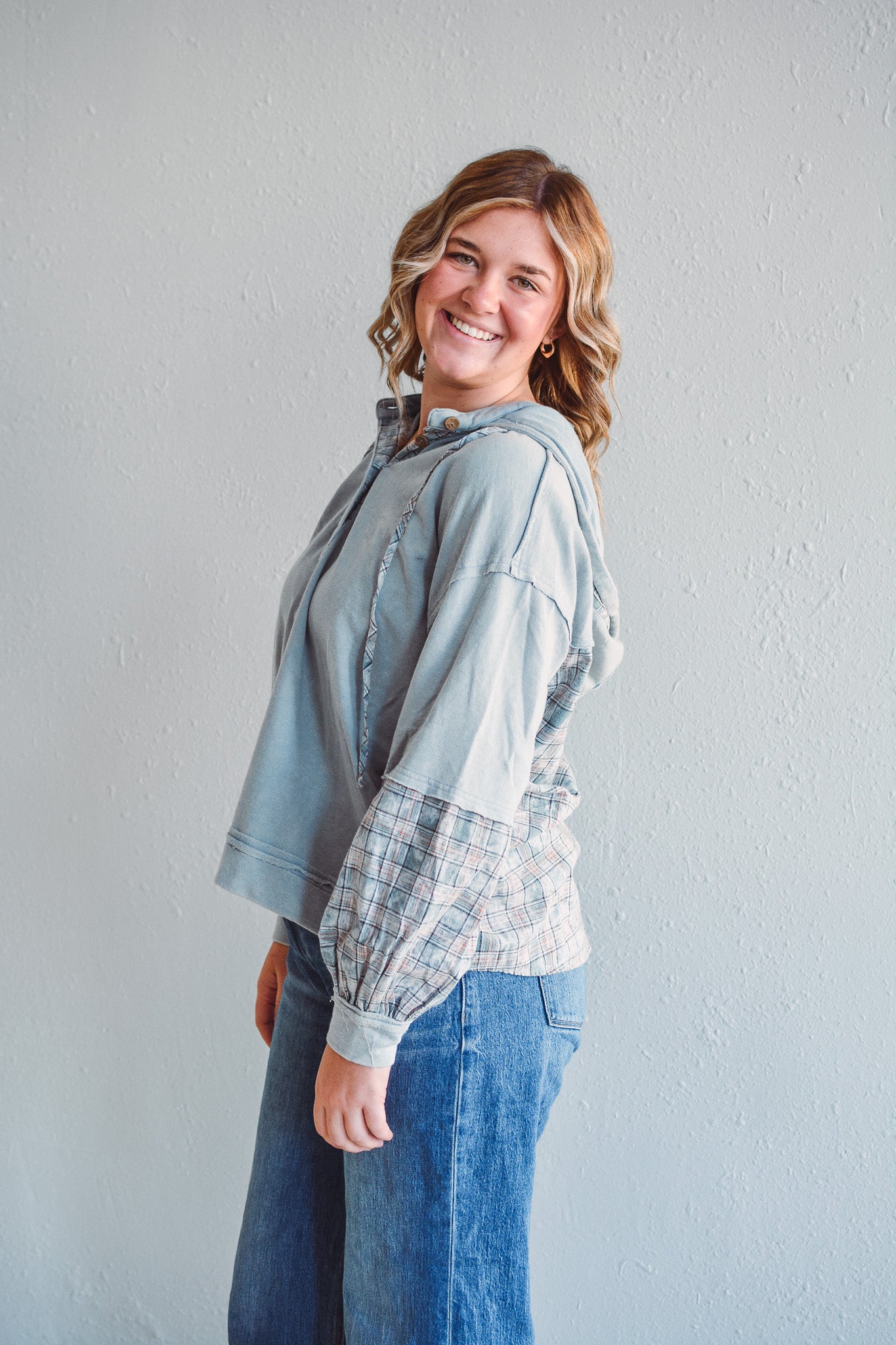 Tatum Hooded Blue Top