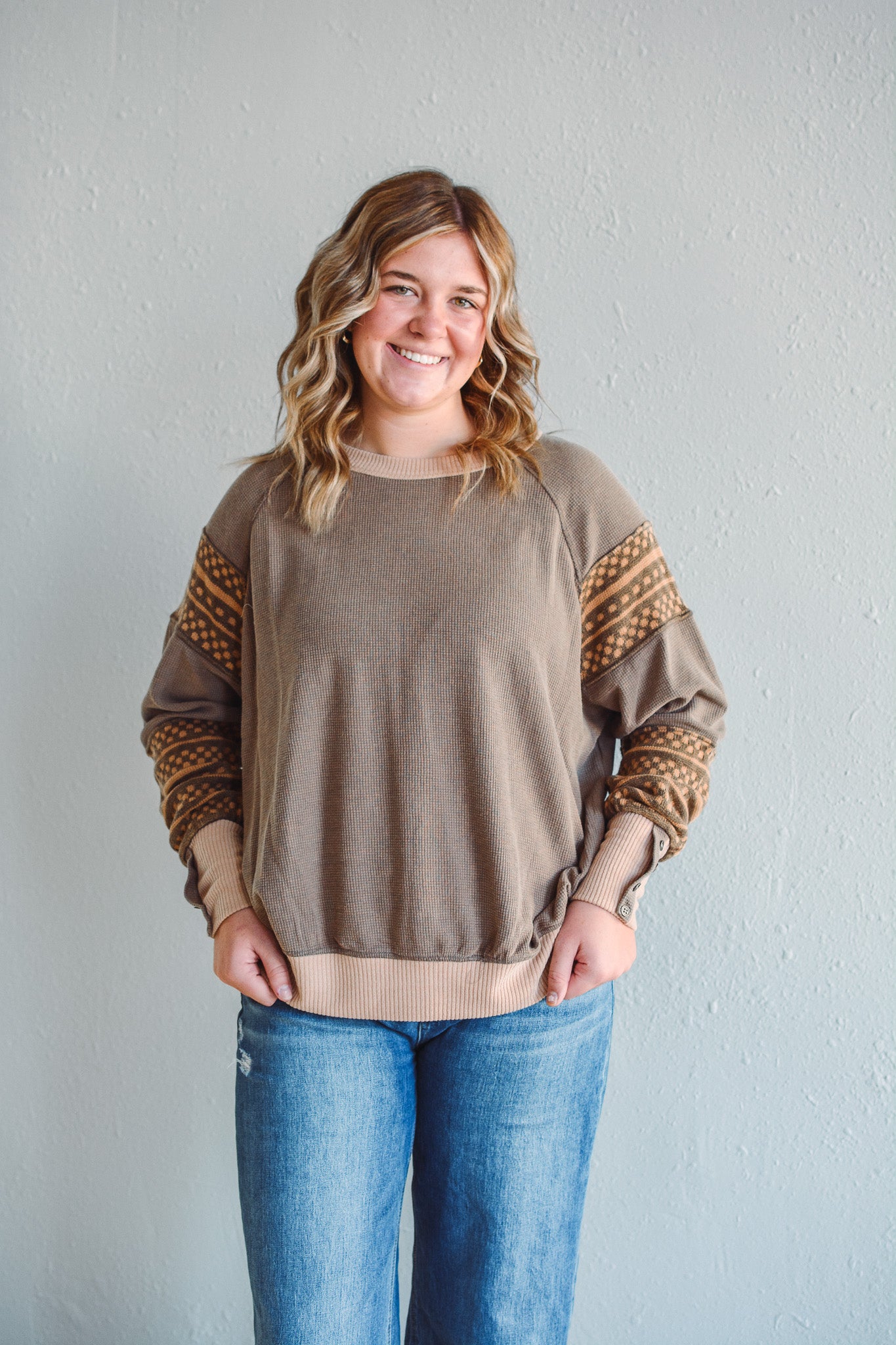 Mocha Thermal Pullover