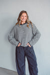 Black Striped Piper Cardi