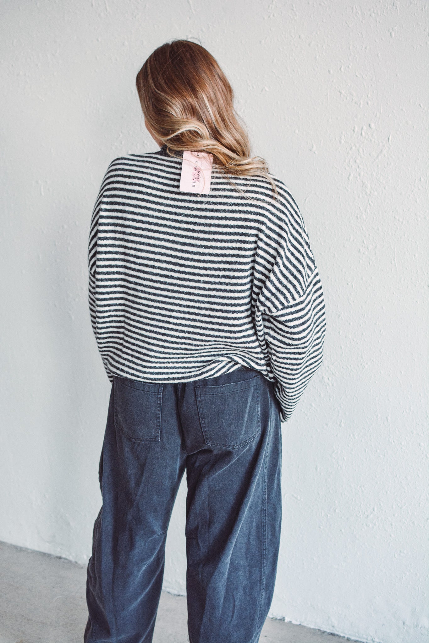 Black Striped Piper Cardi