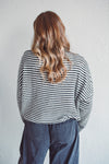 Black Striped Piper Cardi