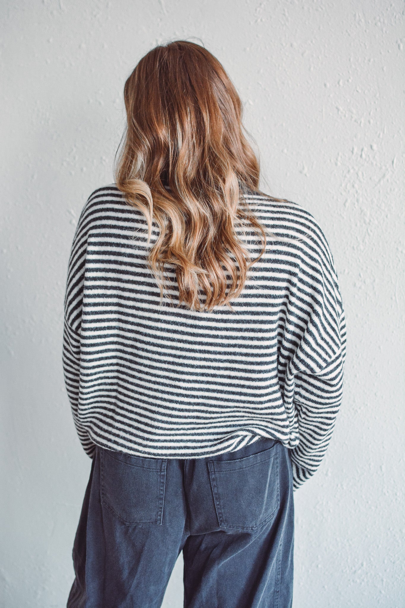 Black Striped Piper Cardi