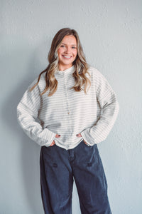 Cream Striped Piper Cardi