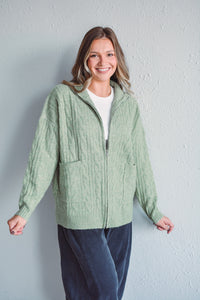 Norfolk Olive Zip Sweater