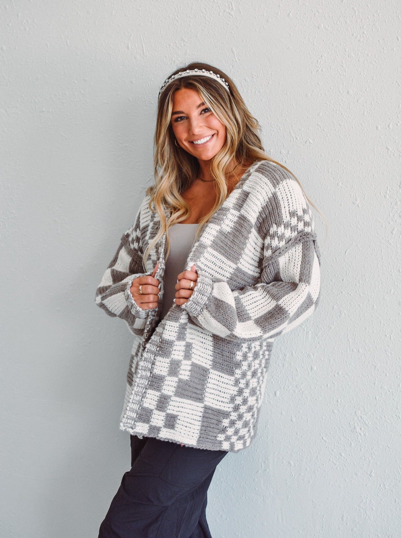 Chunky Checkered Sweater