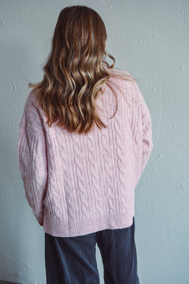 Norfolk Pink Zip Sweater