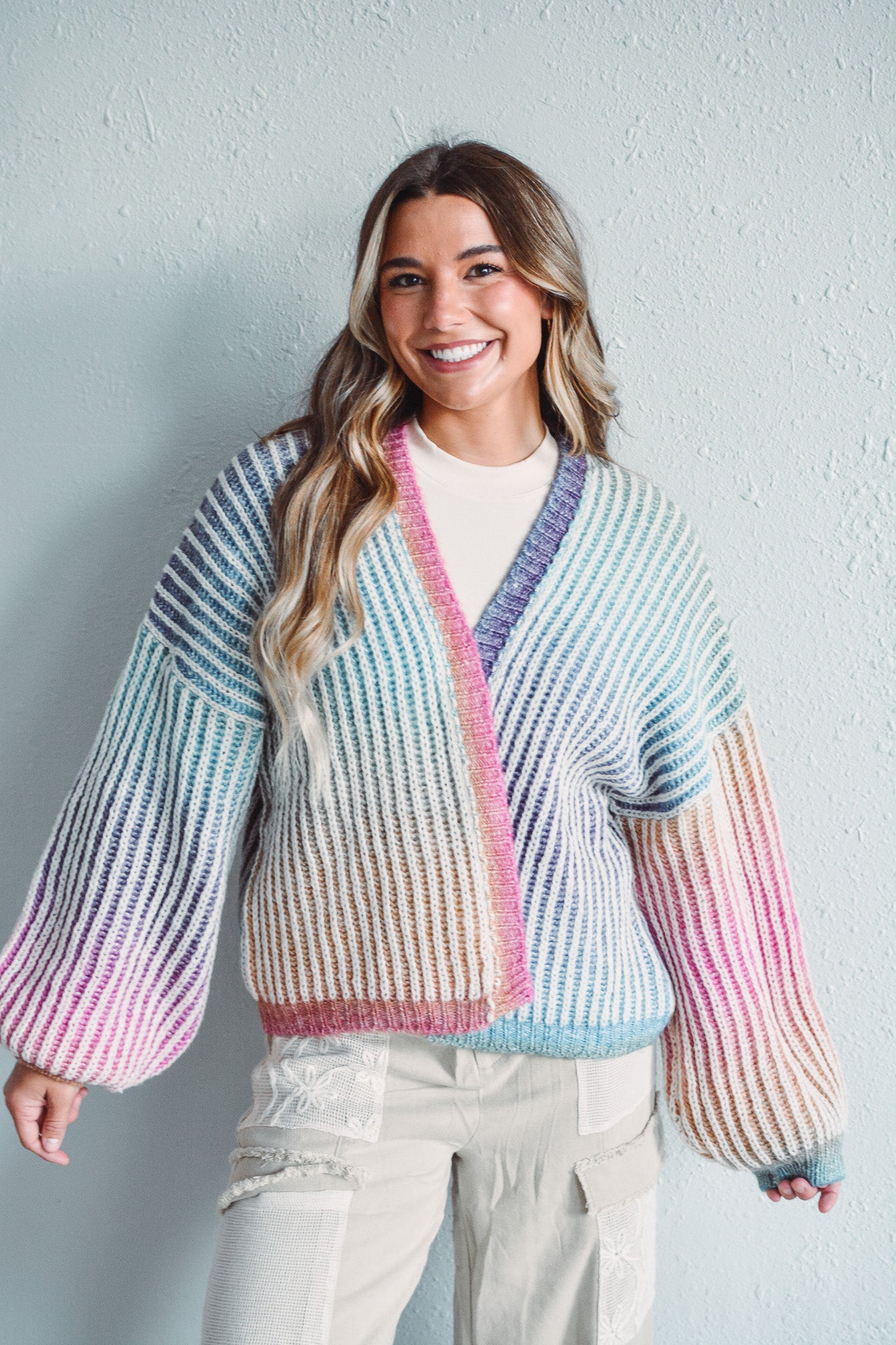 Rainbow Knit Cardigan