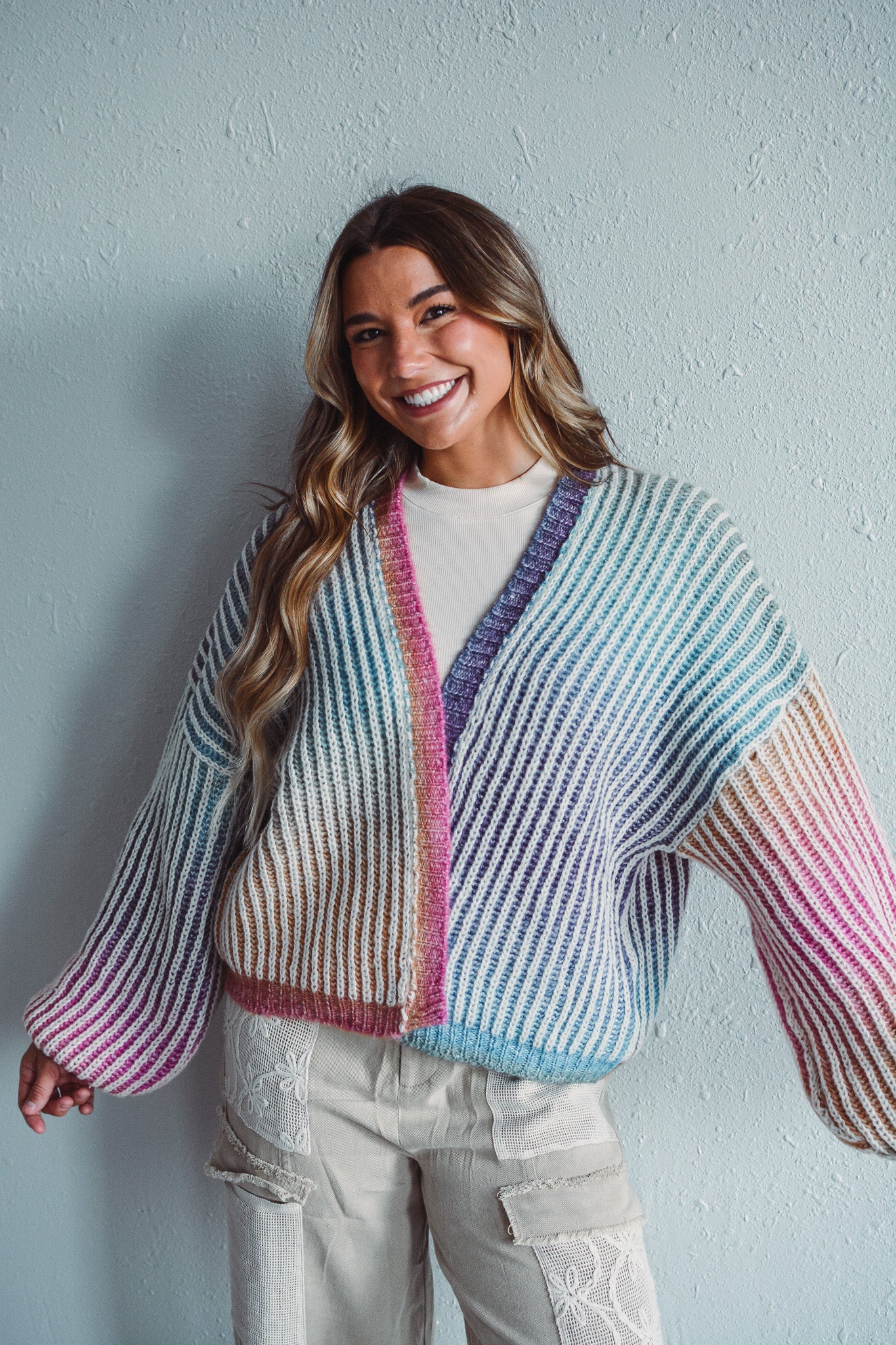 Rainbow Knit Cardigan