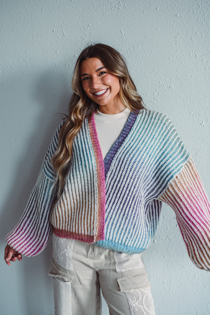 Rainbow Knit Cardigan