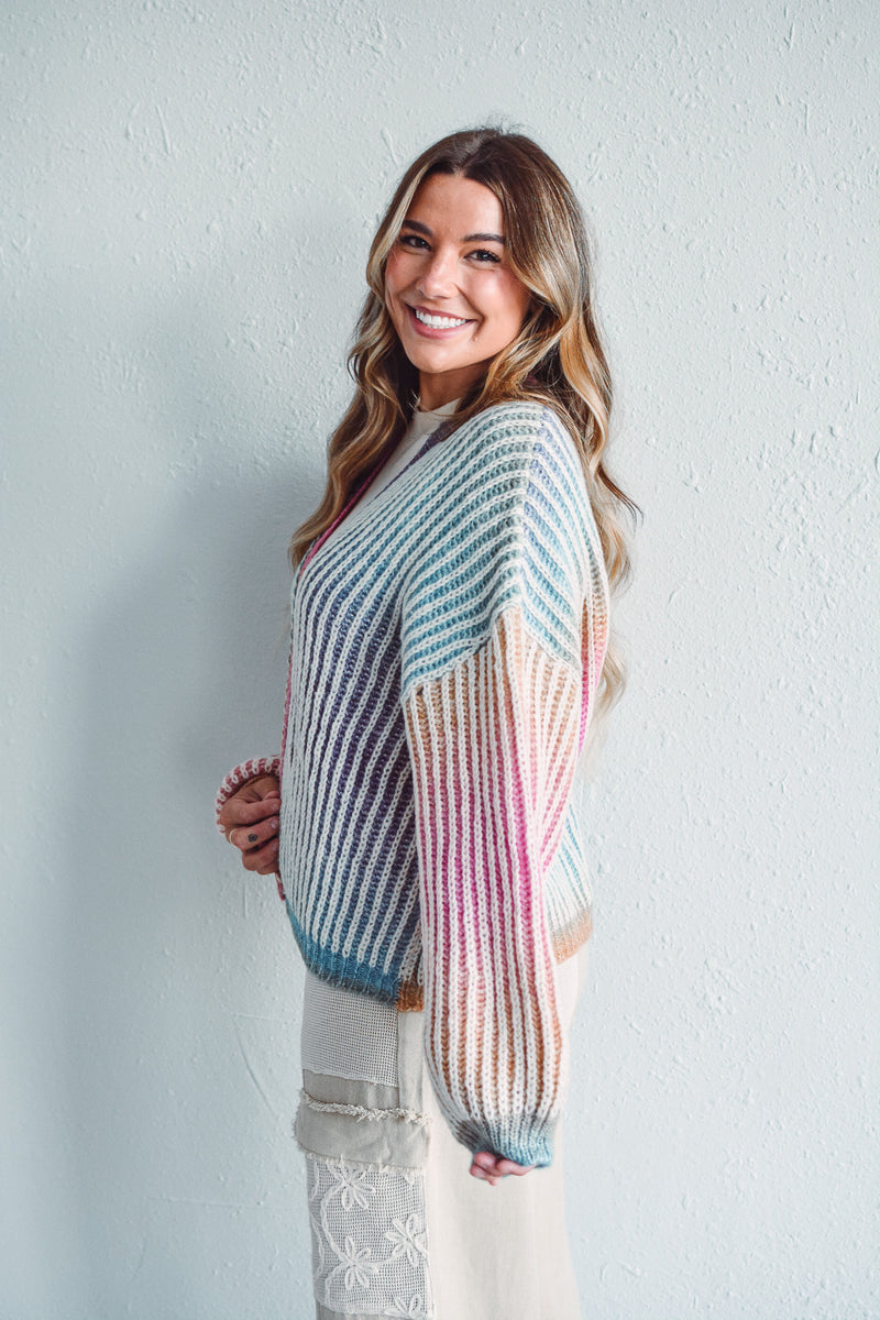 Rainbow Knit Cardigan