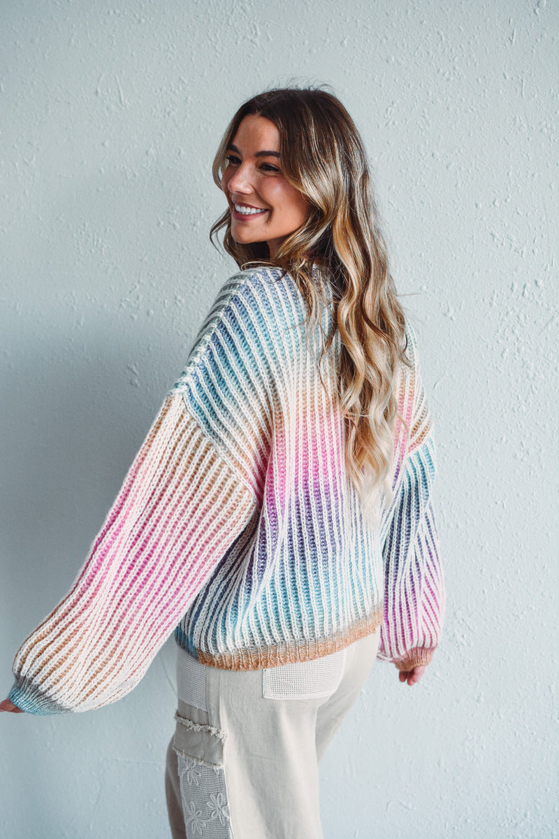 Rainbow Knit Cardigan