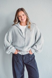 Stowe Grey Zip Sweater