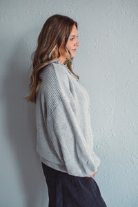 Stowe Grey Zip Sweater