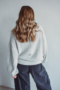 Stowe Grey Zip Sweater