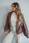 Stowe Mocha Zip Sweater