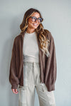 Stowe Mocha Zip Sweater