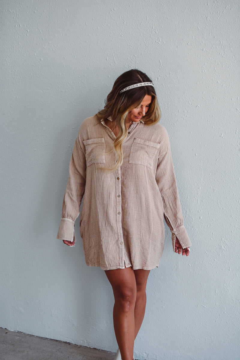 Milk Tea Shirt Dress