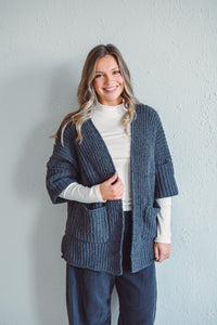 Charcoal Knit Cardigan