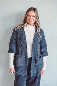 Charcoal Knit Cardigan