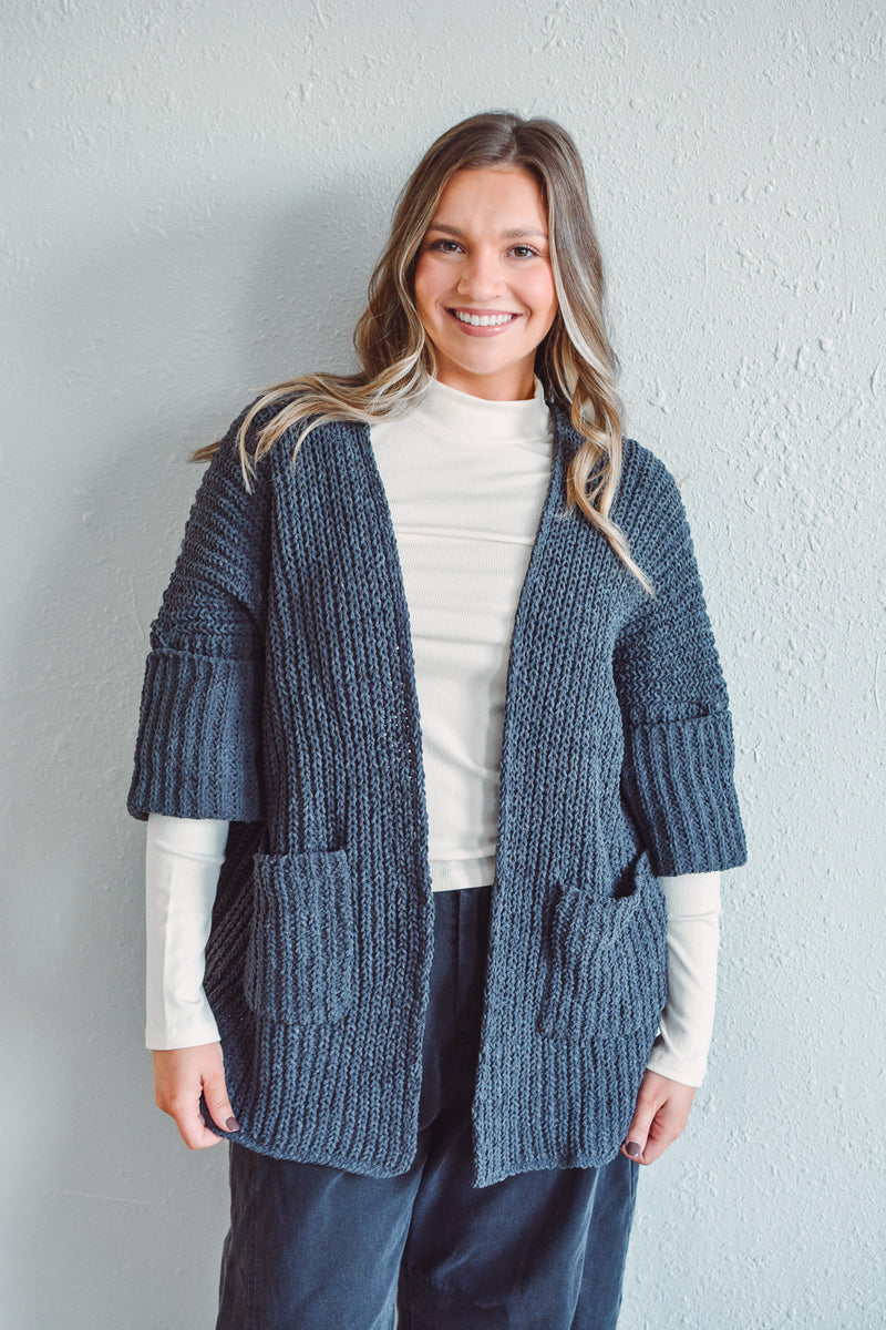 Charcoal Knit Cardigan