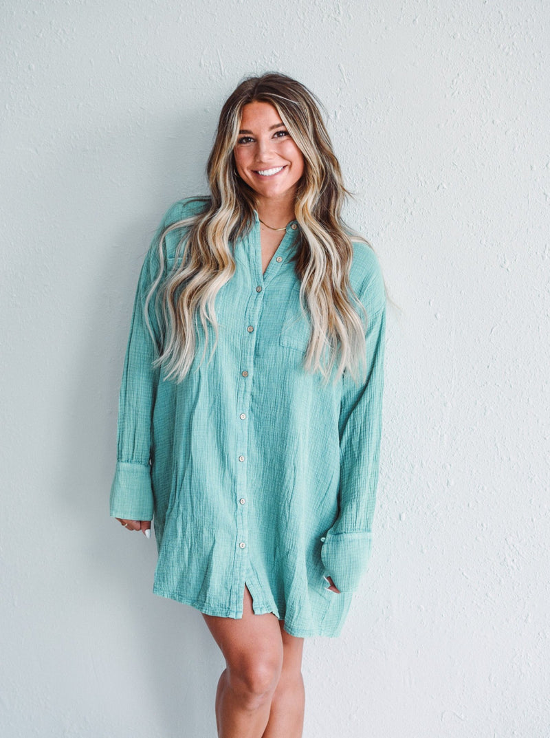 Atlantis Green Shirt Dress